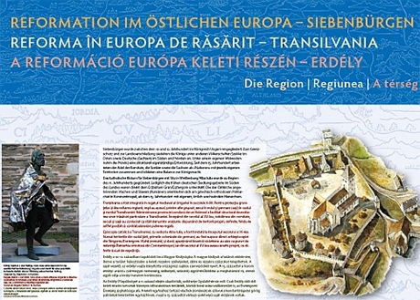 Wanderausstellung »Reformation im östlichen Europa – Siebenbürgen«, Ausschnitt aus der Tafel: »Die Region«