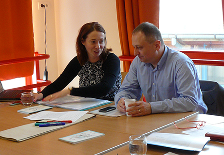 Adrienn Szigriszt-Brambauer und Koloman Brenner im Workshopgespräch