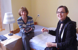 Teilnehmerinnen Hedwig Lamm (l.) und Lydia Schytke beim Tandemgespräch