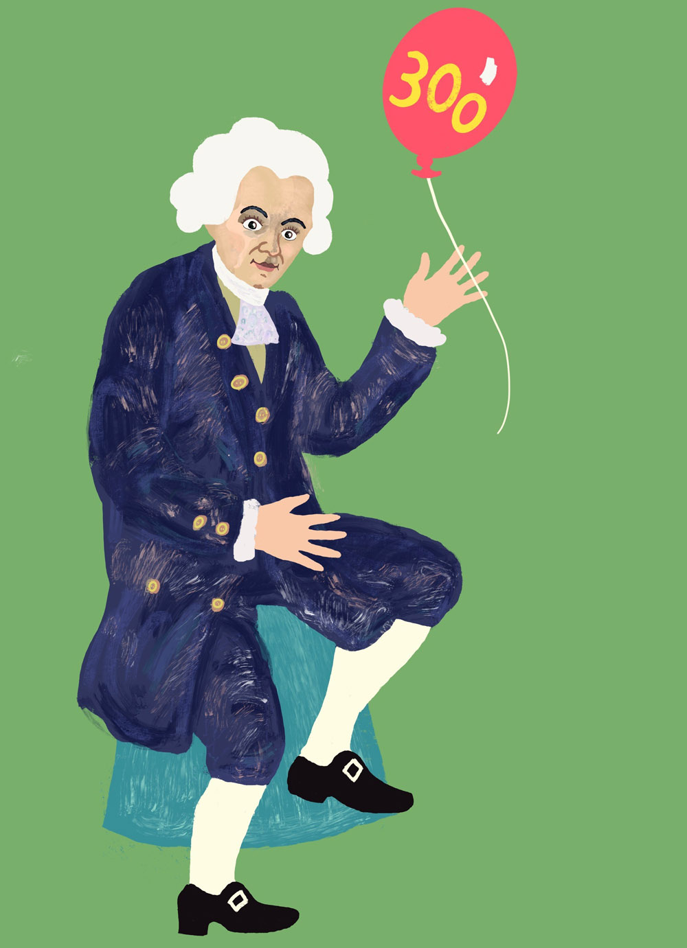 Das »Kantchen« mit Luftballon »300« | Illustration: Juliane Pieper, © Deutsches Kulturforum östliches Europa