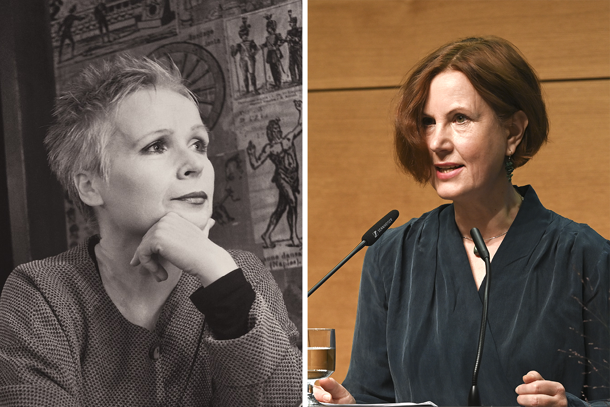 Die Laudatio auf Michael Zeller, geschrieben von der Übersetzerin und Publizistin Marta Kijowska (links), die krankheitsbedingt an der Preisverleihung nicht teilnehmen konnte, verlas Dr. Vera Schneider vom Deutschen Kulturforum. Foto: © Deutsches Kulturforum östliches Europa, 2022 • Foto links: © Jerzy Pirecki, Foto rechts: Anke Illing Die Laudatio auf Michael Zeller, geschrieben von der Übersetzerin und Publizistin Marta Kijowska (links), die krankheitsbedingt an der Preisverleihung nicht teilnehmen konnte, verlas Dr. Vera Schneider vom Deutschen Kulturforum. Foto: © Deutsches Kulturforum östliches Europa, 2022 • Foto links: © Jerzy Pirecki, Foto rechts: Anke Illing