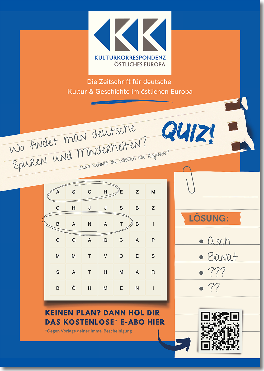 KK: Quiz-Plakat für ein Studenten-Abo