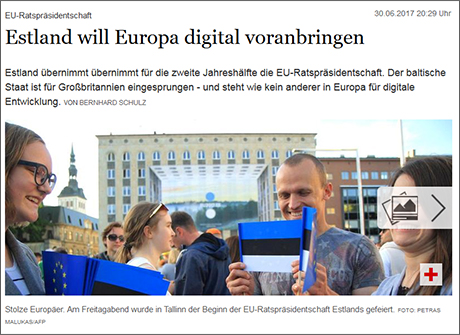 Der Tagesspiegel, 30.06.2017: Estland will Europa digital voranbringen (Ausschnitt)