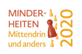 Logo: Jahresthema 2020: Minderheiten. Mittendrin und anders